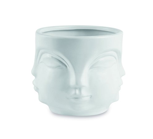 CACHEPOT BRANCO EM CERAMICA