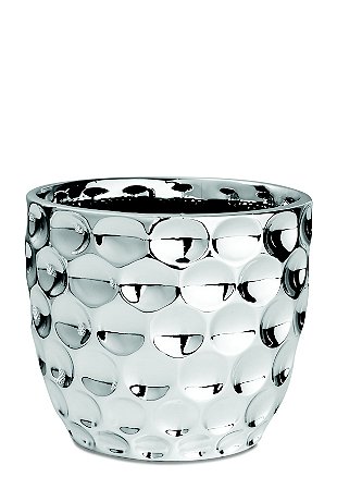 KIT CACHEPOT PRATA EM CERAMICA - 3 PCS