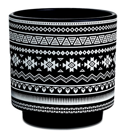 KIT CACHEPOT PRETO EM CERAMICA - 2 PCS