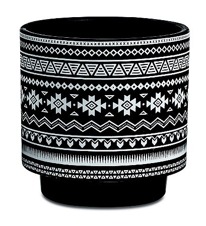 KIT CACHEPOT PRETO EM CERAMICA  - 2 PCS