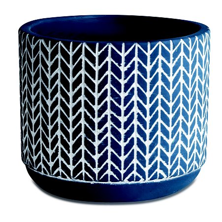 KIT CACHEPOT AZUL EM CIMENTO - 3 PCS