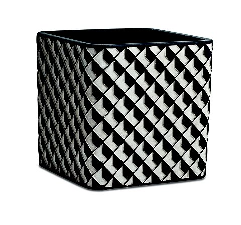 KIT CACHEPOT PRETO EM CIMENTO - 2 PCS