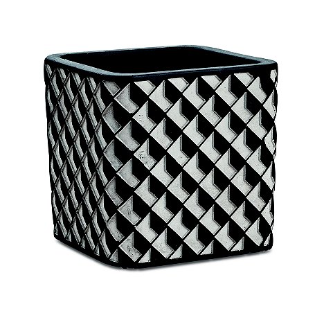 KIT CACHEPOT PRETO EM CIMENTO - 2 PCS