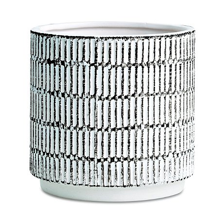KIT CACHEPOT BRANCO EM CERAMICA - 2 PCS