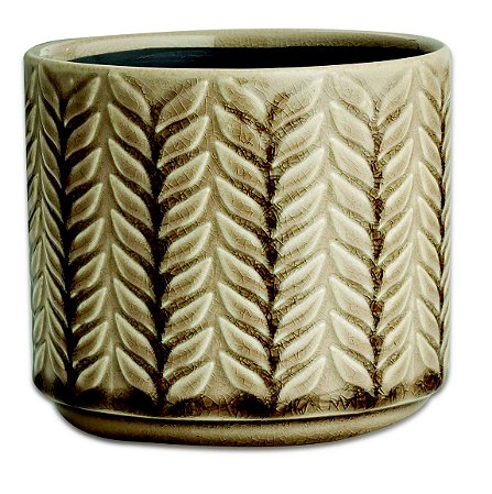 KIT CACHEPOT BEGE EM CERAMICA - 2 PCS