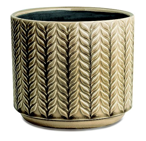 KIT CACHEPOT CINZA EM CERAMICA - 2 PCS