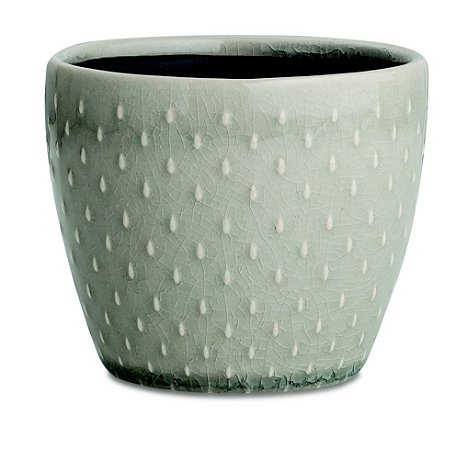KIT CACHEPOT CINZA EM CERAMICA - 3 PCS