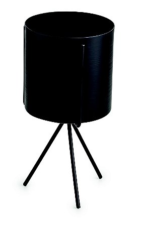 KIT CACHEPOT PRETO EM METAL COM SUPORTE - 3 PCS