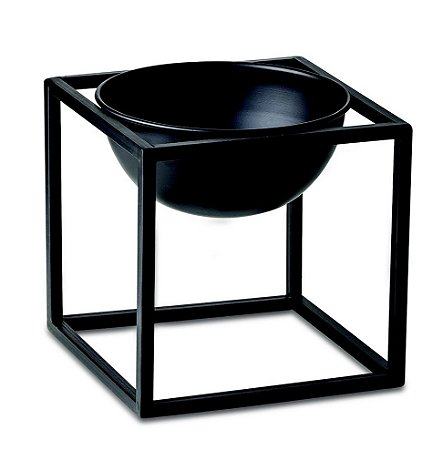 KIT CACHEPOT PRETO EM METAL COM SUPORTE - 3 PCS