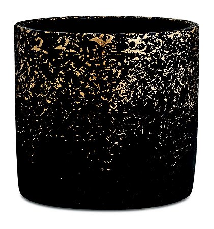 KIT CACHEPOT PRETO E DOURADO EM CIMENTO - 3 PCS