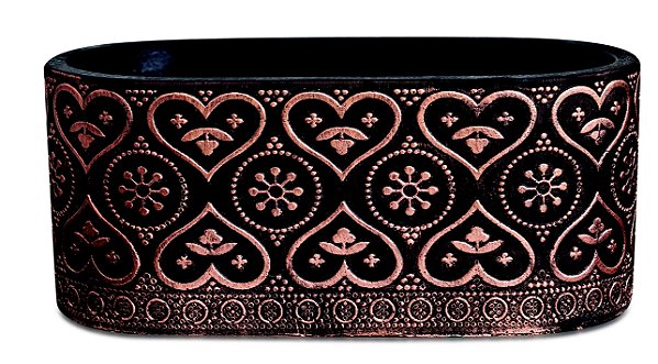 KIT CACHEPOT PRETO E COBRE EM CIMENTO- 2 PCS