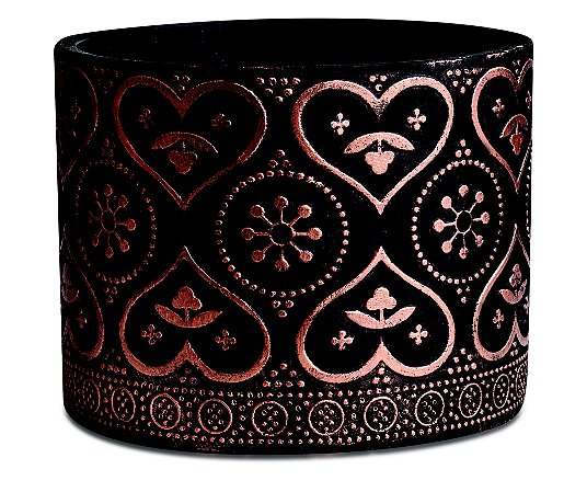 KIT CACHEPOT PRETO E COBRE EM CIMENTO - 2 PCS