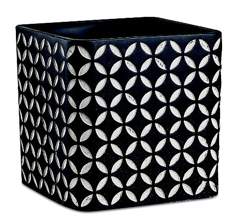 KIT CACHEPOT PRETO EM CIMENTO - 2 PCS