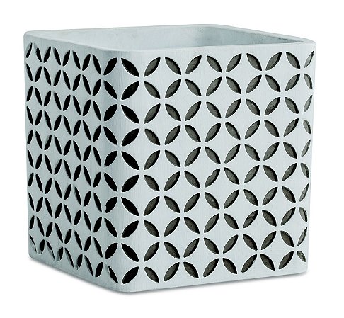 KIT CACHEPOT BRANCO EM CIMENTO - 2 PCS