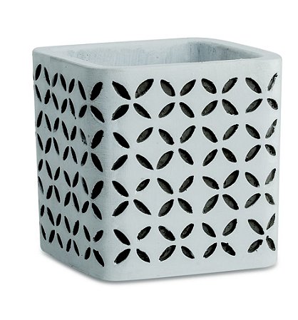 KIT CACHEPOT BRANCO EM CIMENTO - 2PCS