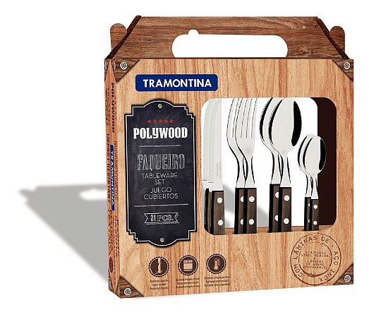 FAQUEIRO INOX 24PC POLYWOOD CAS