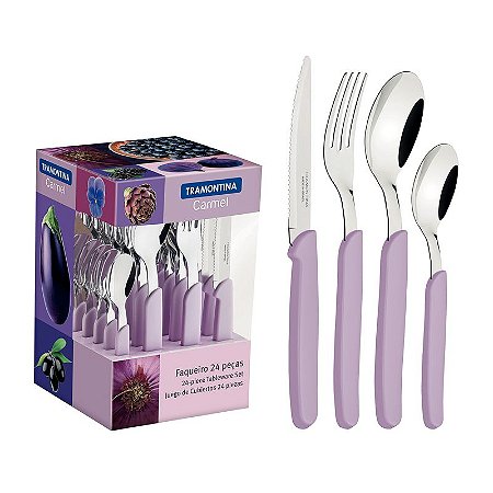 FAQUEIRO INOX 24PC CARMEL PURP/CLAR