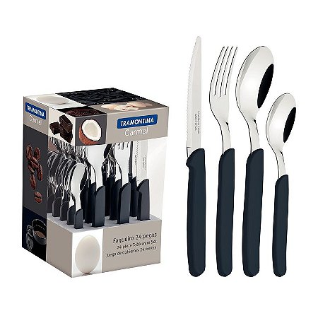 FAQUEIRO INOX 24PC CARMEL NAT/ESCUR