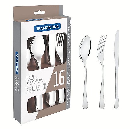 FAQUEIRO ACO INOX 16PCS HAVANA