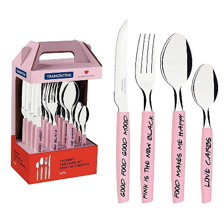 FAQUEIRO INOX 16PC MY LOVELY ROS