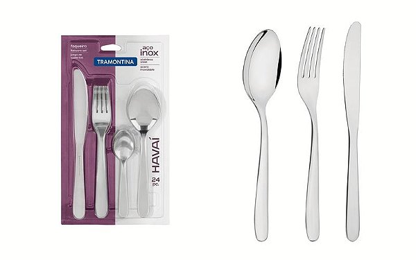 FAQUEIRO ACO INOX 24PCS HAVAI