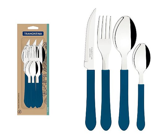 FAQUEIRO INOX 12PC LEME AZU