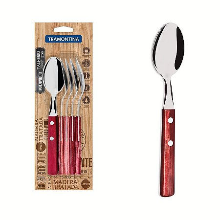 CONJ COLHER MESA INOX 6PC POLYW VER