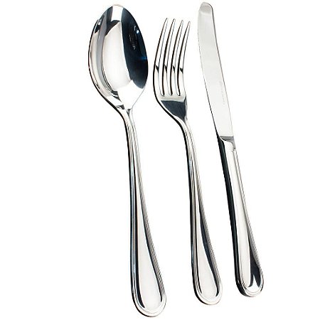 FAQUEIRO LOUVRE 130 PECAS EM ACO INOX 18/00 3,0 MM DE ESPESSURA
