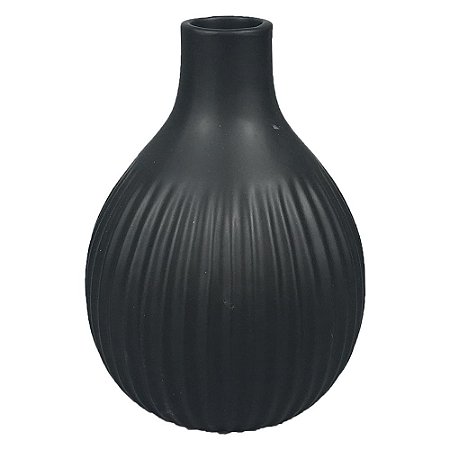 VASO DE CERAMICA PRETO 12CM X 12CM X 16CM