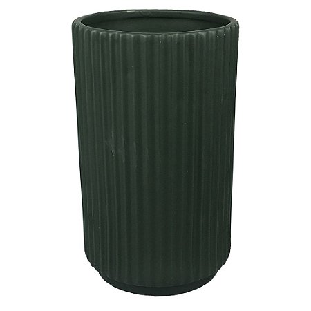 VASO DE CERAMICA VERDE 12CM X 12CM X 20CM