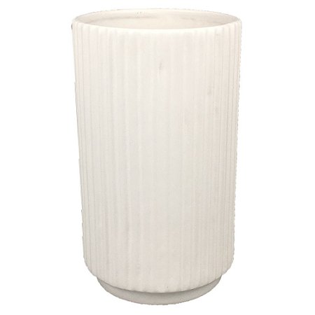 VASO DE CERAMICA BRANCO 12CM X 12CM X 20CM