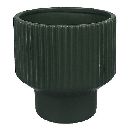 VASO DE CERAMICA VERDE 15CM X 15CM X 14CM