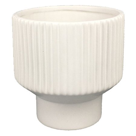 VASO DE CERAMICA BRANCO 15CM X 15CM X 14CM