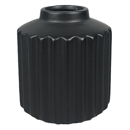 VASO DE CERAMICA PRETO 11CM X 11CM X 12CM