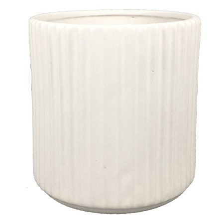 VASO DE CERAMICA BRANCO 14CM X 14CM X 15,5CM