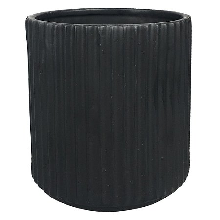 VASO DE CERAMICA PRETO 14CM X 14CM X 15,5CM