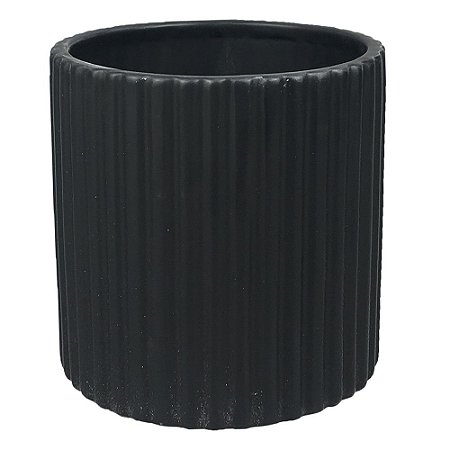 VASO DE CERAMICA PRETO 12CM X 12CM X 12CM