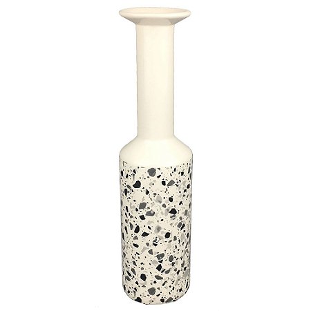 VASO DE CERAMICA BRANCO COM DESENHO ESTILO QUARTZO 8CM X 8CM