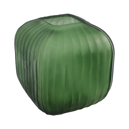 VASO DE VIDRO FOSCO VERDE