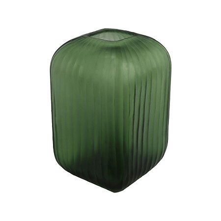 VASO DE VIDRO FOSCO VERDE
