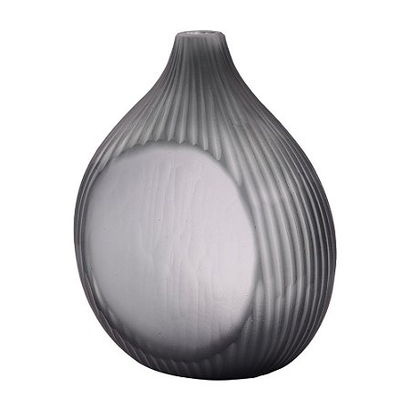 VASO DE VIDRO FOSCO CINZA