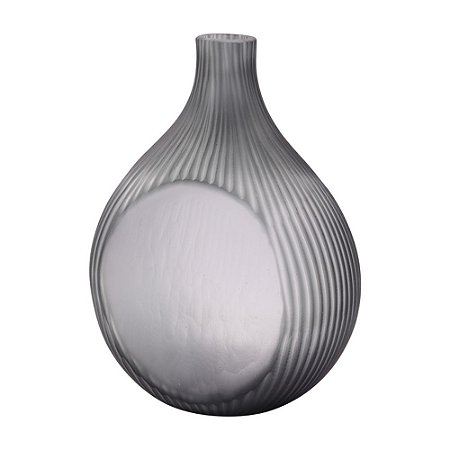 VASO DE VIDRO FOSCO CINZA