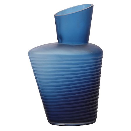 VASO DE VIDRO AZUL 20CM X 15CM X 30CM