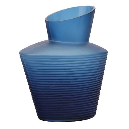 VASO DE VIDRO AZUL 30CM X 22CM X 36CM