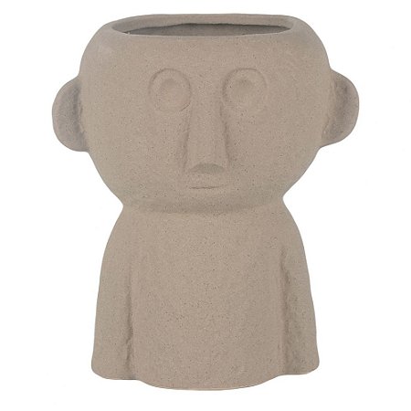 VASO DE CERAMICA COM ROSTO BEGE