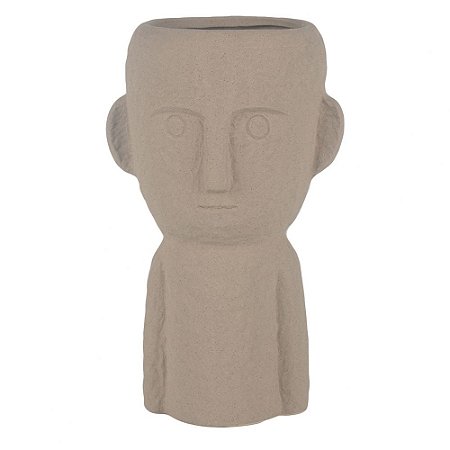 VASO DE CERAMICA COM ROSTO BEGE