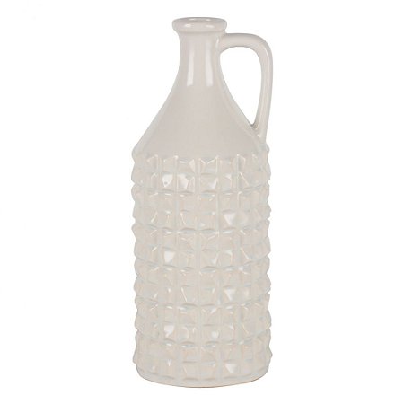 VASO DE CERAMICA BRANCO ESTILO JARRA