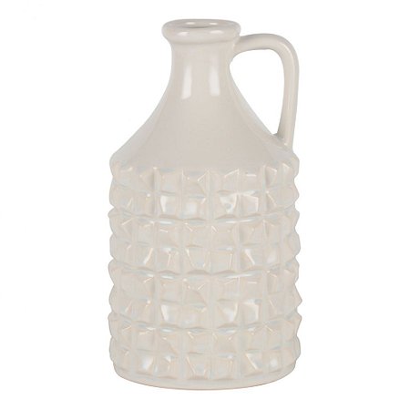 VASO DE CERAMICA BRANCO ESTILO JARRA