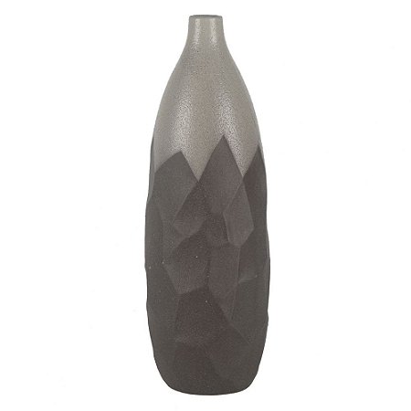 VASO DE CERAMICA CINZA E PRATA