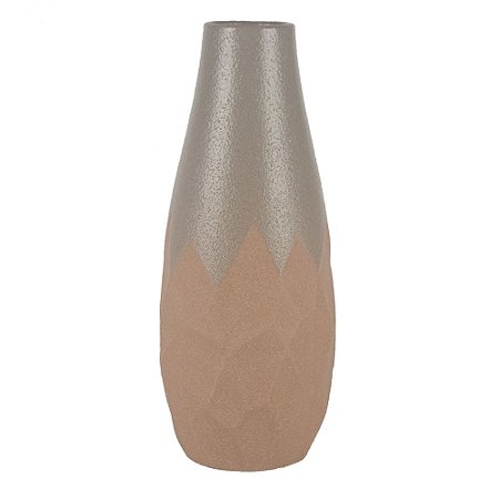 VASO DE CERAMICA TERRACOTA E PRATA